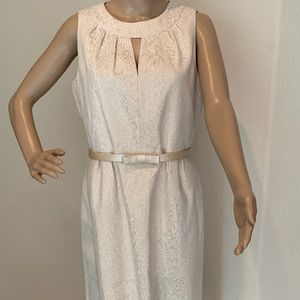 Tahari gold/cream dress